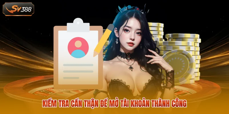 Kiểm tra cẩn thận để mở tài khoản thành công